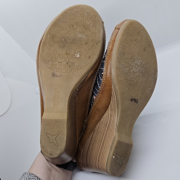 Pikolinos leather capri wedge sandals dark blue EU 37 US 6.5-7 - Picture 9 of 11